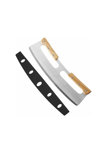 Geeroyoo 35cm Paslanmaz Çelik Pizza Kesme Bıçağı, Kaymaz Ahşap Tutma Yeri Ve Koruyucu Kılıf İle Diğer