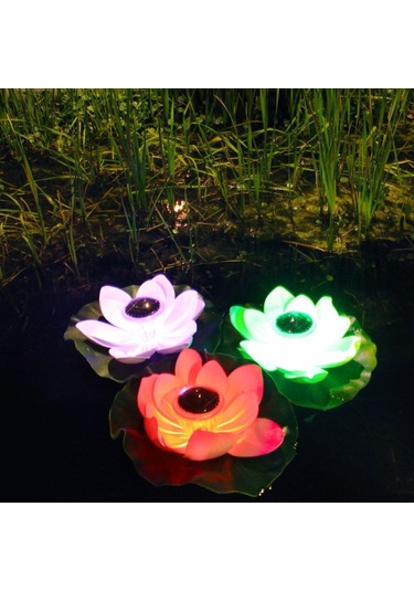 Cbtx Bahçe Aydınlatma Güneş Enerjili Açık Su Geçirmez Yüzen Işık Bahçe Avlu Lotus Işığı Açık Sarı