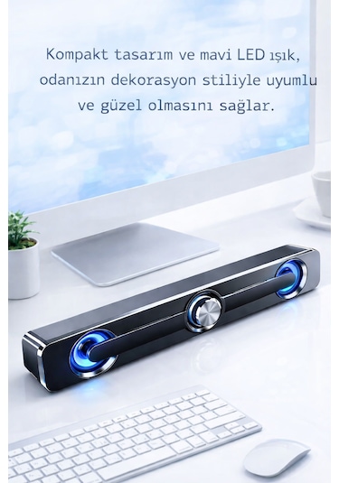 Sada V-111 Güçlü Baslı Kablolu Soundbar Usb Tv Pc Stereo Ses Sistemi 3.5mm