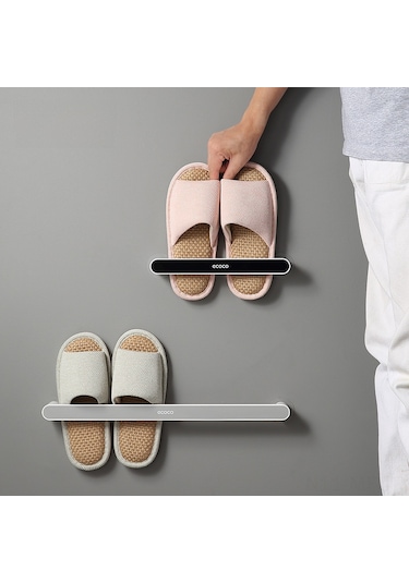 Mufunye Banyo Terlik Rafı: Delme Yok Duvar Kurulu, Ahşap Arkasında Konulabilir, Pp Malzeme, Uzun Ömürlü, Sık Mekanlar İçin Uygun Kısa Tip - Siyah Diğer