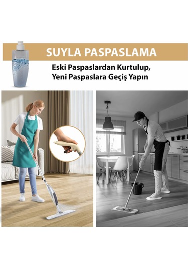 Hymark Sprey Mop Su Deterjan Hazneli 360 Derece Dönen Mikrofiber Bez Temizlik Seti