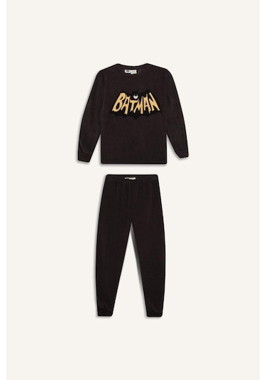 DeFacto Erkek Çocuk Batman Pijama Takımı Polar Bisiklet Yaka Uzun Kollu Üst Beli Lastikli Uzun Alt D8570A824CWAR212 DeFacto Erkek Çocuk Batman Pijama Takımı Polar Bisiklet Yaka Uzun Kollu Üst Beli Lastikli Uzun Alt D8570A824CWAR212