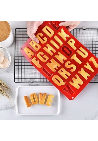 Besthome1 26 Harfli Silikon Kalıp - Renkli, Isı Dayanıklı Pasta, Buz, Çikolata Yapımı Çok Renkli