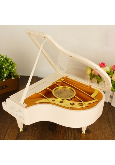 Novahub Klasik Balerin Kız Dansçı Piyano Müzik Kutusu Beyaz, Mekanik Diğer