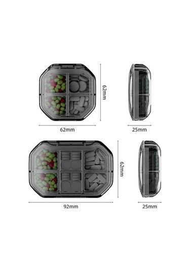 Tongxida Stil Bosphorus: Sones Mühürlü Mini Kutu, Haftalık 6 Fl Gri Bölmeli Akşam Kullanımı Std