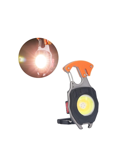 Mini Çalışma Işığı Çakmak Özellik Led Anahtarlık El Feneri Turuncu