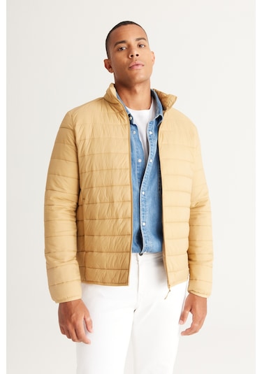 Ac&Co / Altınyıldız Classics Standart Fit Normal Kesim Dik Yaka Erkek Mont Sarı