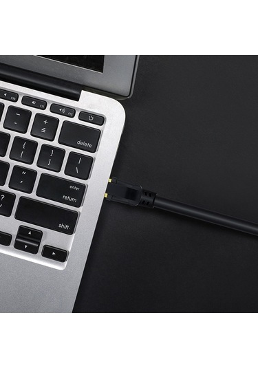 Pazly Çat8 Saf Bakır Ağ Kablosu, 40gbps Hız, 2000mhz Bant Genişliği, Siyah Uçlar, 10m