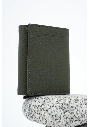 Erkek Mekanizmalı Deri Cüzdan Haki Yeşil 113570