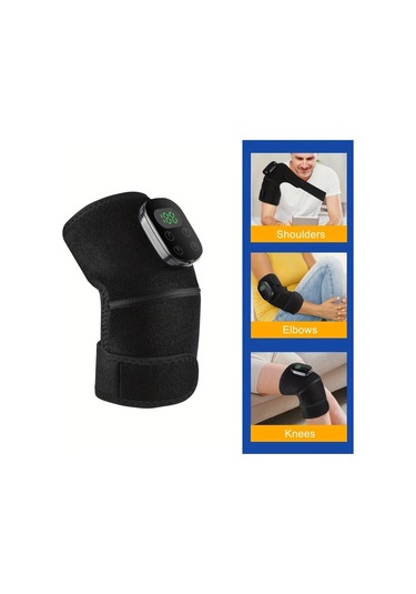 Fochsia Siyah Usb Şarjlı Isıtmalı Diz Masaj Aleti Omuz Dirsek Isıtıcılı Ayarlanabilir Titreşimli Bacak Masajı Altın