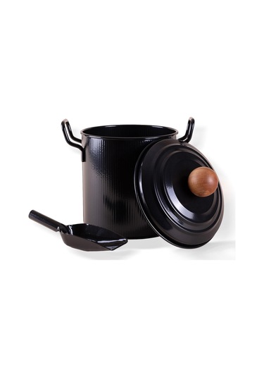 The Mia Stripe Bakliyat Ve Deterjan Saklama Kabı Siyah