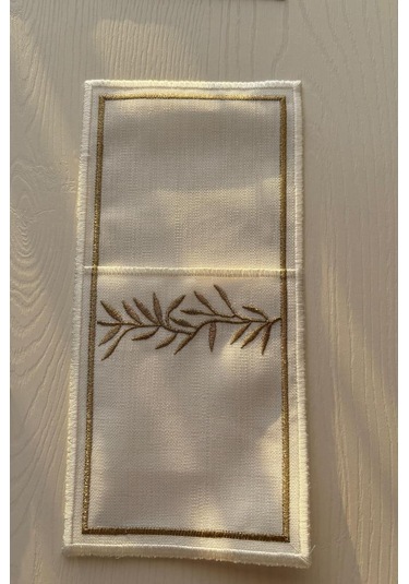 Nazlım Keten Nakışlı Amerikan Servis Takımı 19 Parça Gold Gold