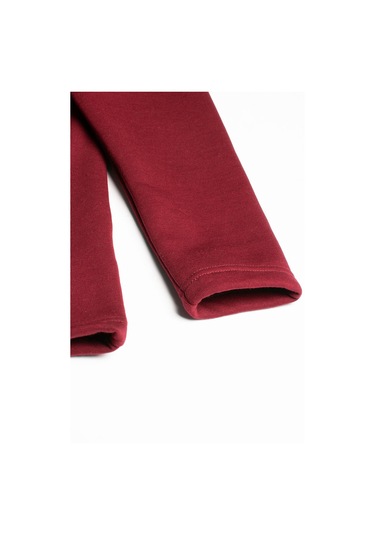 Erkek Bordo Yarım Fermuarlı Basic Düz Sweatshirt Bordo