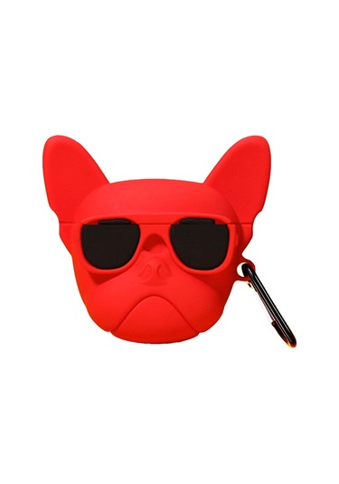 Bipower Airpods 1-2 Kılıf Bulldog Kırmızı