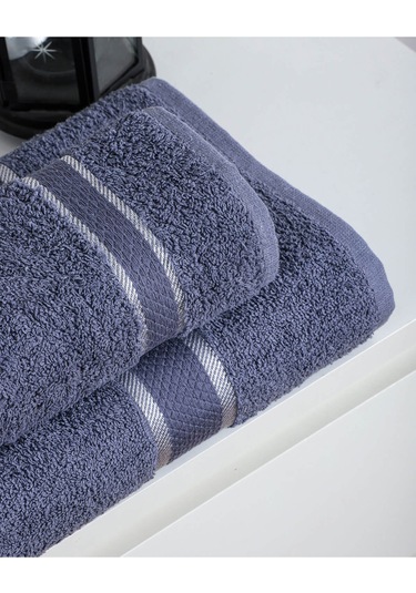 %100 Pamuk 2 Parça Kadın/erkek Banyo Duş Hamam Havlu Seti 90x150 Cm Antrasit