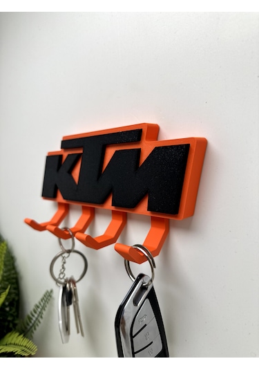 3d Baskı Dekoratif Ktm Model Motorcu Anahtar Askılığı Turuncu