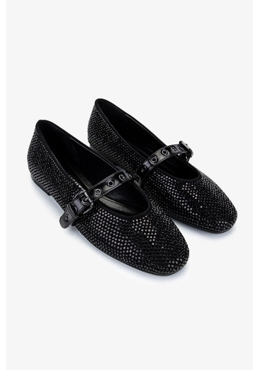 Valmenti Kadın Hakiki Deri Siyah Babet Ayakkabı 942 411 Bn Ayk Y25 Syh/syh Tas Siyah