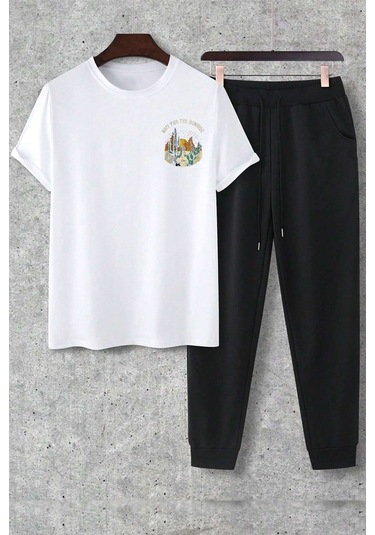 Unisex Arizona 2'li Eşofman Takımı Beyaz Siyah