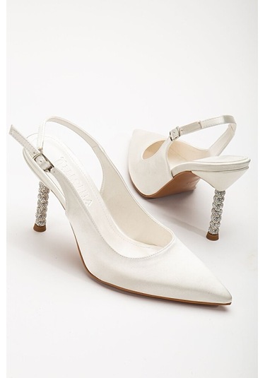 Saten Taşlı Özel Tasarım El Yapımı Stiletto Sedef