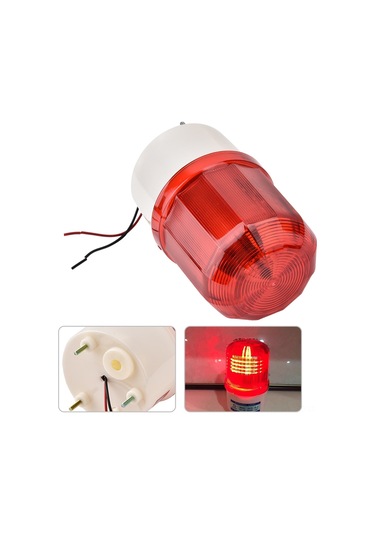 Geeroyoo Ac220v Led Döner Alarm Işığı - Yüksek Parlaklık, Su Geçirmez, Abs Kasa, Trafik Ve İnşaat Uygulamaları