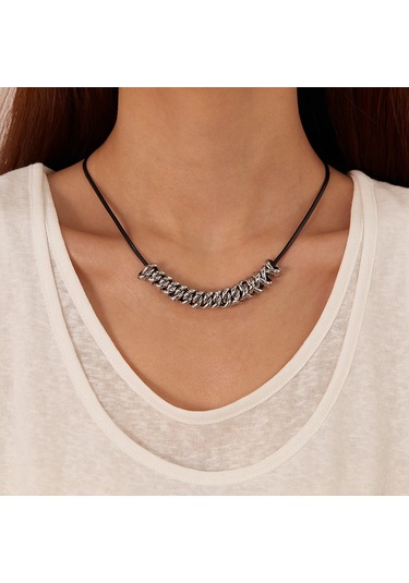 Sones Opk Gx2423 Kişiselleştirilmiş Deri Halat Paslanmaz Çelik Yüzük Kolye Ucu Aksesuarları