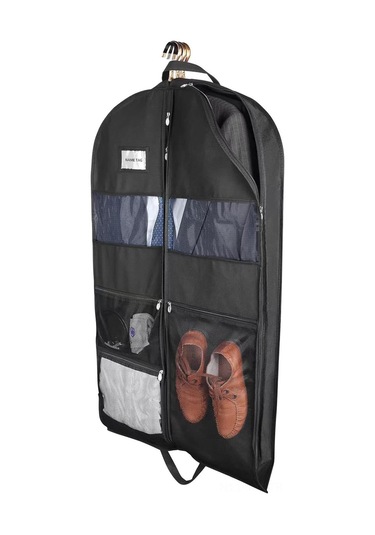 Moveevo Erkek Seyahat Elbise Çantası 43 İnç, Askılı Dikişli, Çift Yönlü Kapatma, 3 Büyük Mesh Çanta,防尘 Giyim Taşıma Çantası Çok Renkli