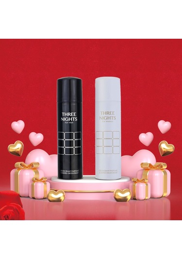Paris Flowers Three Nights Kadın Sprey Deodorant 150 ML + Erkek Sprey Deodorant 150 ML