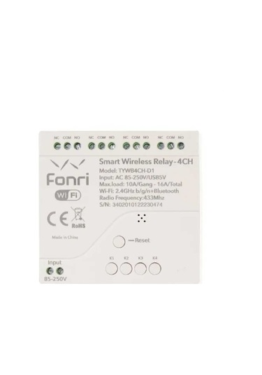 FONRI AKILLI Wİ-Fİ 4KANAL RÖLE- 4 CH TYWB4CH-D1  ( TEK BAŞINA KUL