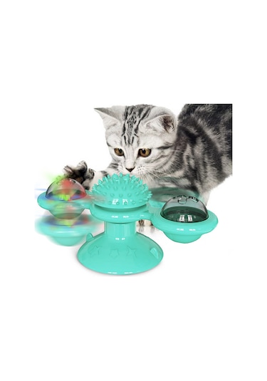 Geeksen Evcil Hayvan Malzemeleri Amazon'un Yeni Dönen Yel Değirmeni Kedi Oyuncağı Döner Tabla Kedi