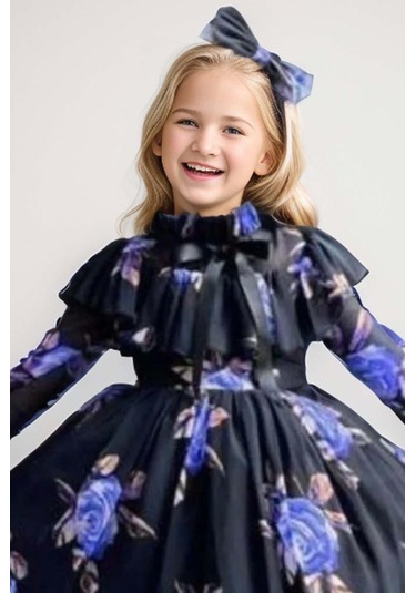 Riccotarz Kız Çocuk Kolları Transparan Ve Yakası Fırfırlı Üzeri Çiçek Desenli Piliseli Mor Elbise Mor Riccotarz Kız Çocuk Kolları Transparan Ve Yakası Fırfırlı Üzeri Çiçek Desenli Piliseli Mor Elbise Mor