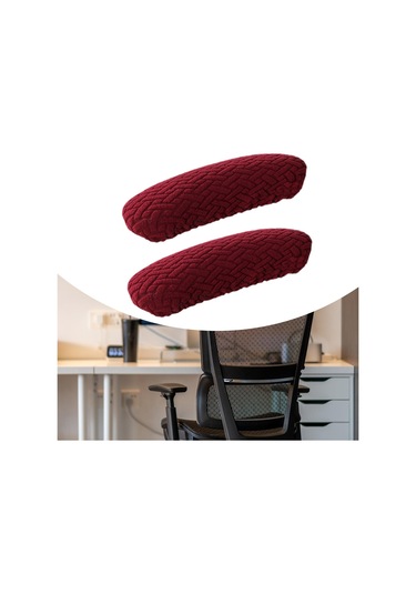 Suntek 2 Adet Ofis Koltuğu Kol Dayama Kılıfları Kırmızı