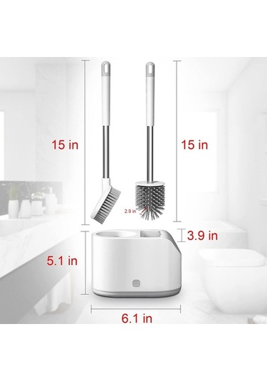Dancemonkey Lichen Tuvalet Fırçası Ve Tutucu Seti Silikon Tuvalet Fırçası Ve Gp Beyaz