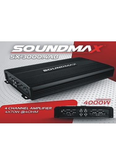Soundmax Sx-3000.4Ab 4000 Watt 4 Kanal Oto Anfi