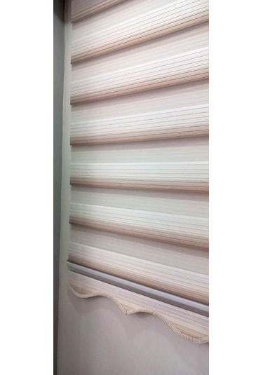 Kahverengi Renk Geçişli Plise Zebra Perde Etek Dilimli