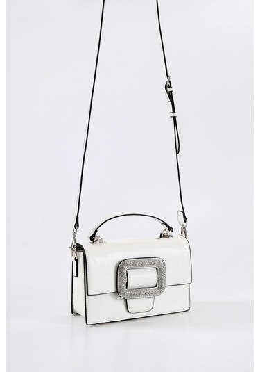 Ççs 17339 Kadın Omuz Askılı Kol Çantası-beyaz Beyaz