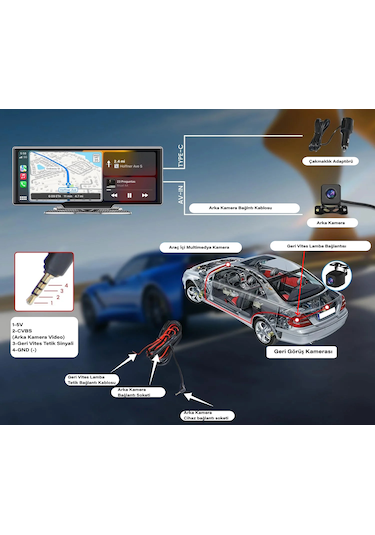 128gb Android Auto Car Play 10" 2k 1440p Araç İçi Kamera