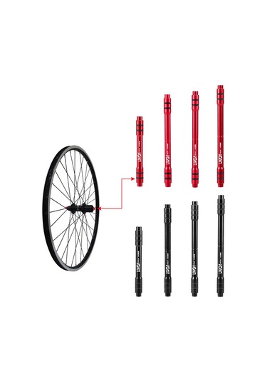 Reedark Alüminyum Bisiklet 12mm'den 9mm'ye Konvertör - 100mm Açılım, Hızlı Montaj, Kırmızı Kırmızı