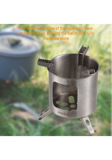 Paslanmaz Çelik Odun Sobası Katlanır Piknik Kamp Sobası Y29523 Gümüş Gümüş