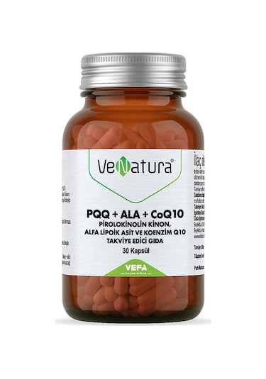 Venatura Pqq+Ala+Coq10 Pirolokinolin Kinon Alfa Lipoik Asit ve Koenzim Q10 30 Kapsül