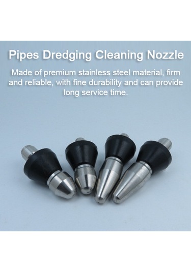 Yaozixa Stainless Steel Kanal Açıcı Nozzle, 3/8 Kısa Uçlu, Yüksek Basınçlı Su Borusu Temizleyici, Tıkanıklık Çözücü Aparat