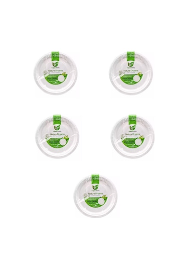 Roll-up Nature Ekolojik Karton Kağıt Tek Kullanımlık Tabak - 26 Cm. - 50 Adetlik 5 Paket