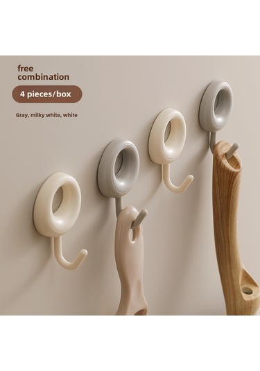 Springsun Saçma Sıkı Tutucu 5kg Yüke Dayanır - Delme Yok Duvar/kapı Arka Ahşap/plastik/çimento Uyumlu 4'lü Paket Beyaz Diğer