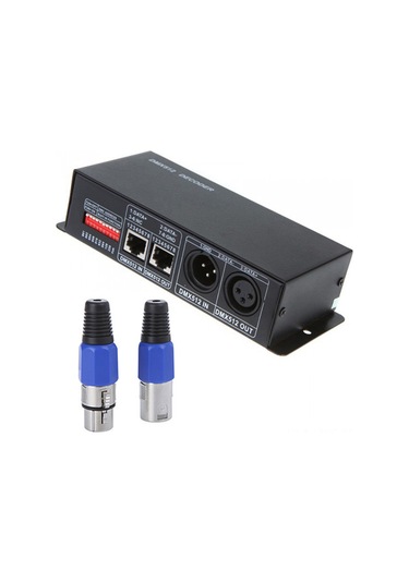 Honmex Rgb Led Şerit Kontrolörü 3 Kanal Dmx-512 Dimmer 12-24v Pwm Sinyal Metal Kasa 8a/kanal 50 Adet/kutu