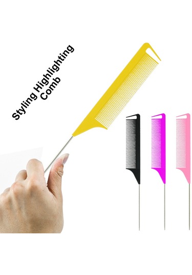 Suntek Kuaför Metal Pin Kuyruk Sıçan Kuyruğu Tarak Siyah