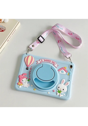 Samsung Galaxy Uyumlu Tab A8 10.5 Sm-x200 2021 Kılıf Cute Dolls Standlı Eğlenceli 3d Karekterli Çocuk Kılıfı Kılıf