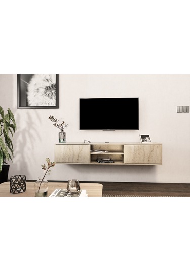 Lujıa Duvara Monte Tv Ünitesi Traverten
