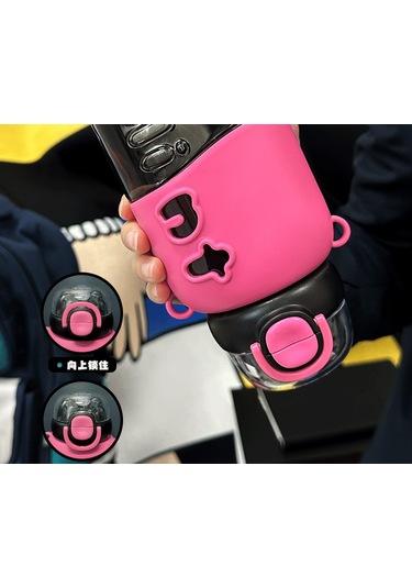 Jian Fan Su Bardağıyazocuk Çiftçek Saman Bardağıerkek Ve Kızdörenci Kırmızı Pembe