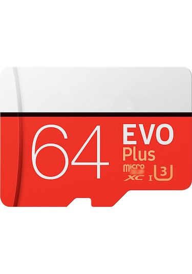 Springsun Evo Plus+ 64gb U3 Class10 Tf Kart Micro Sd - 100mb/s Okuma, 60mb/s Yazma Hızı İle 4k Uhd Video Desteği, Kırmızı Güncellenmiş Versiyon