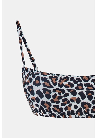 Capetown Leopar Desenli Bralet Çıkarılabilir Pedli Bikini Üst Leopar