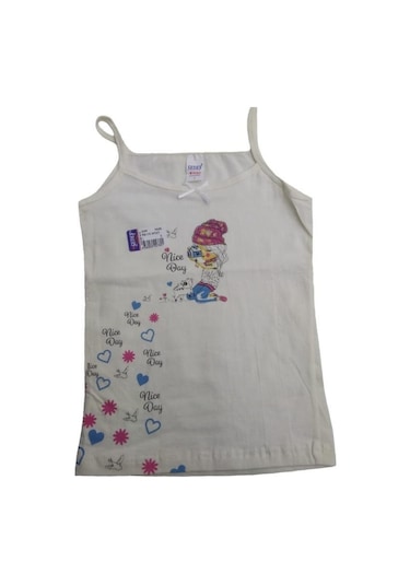 Sedef Yıldızı 12 Adet Ip Askılı Kız Çocuk Likralı Atlet 10